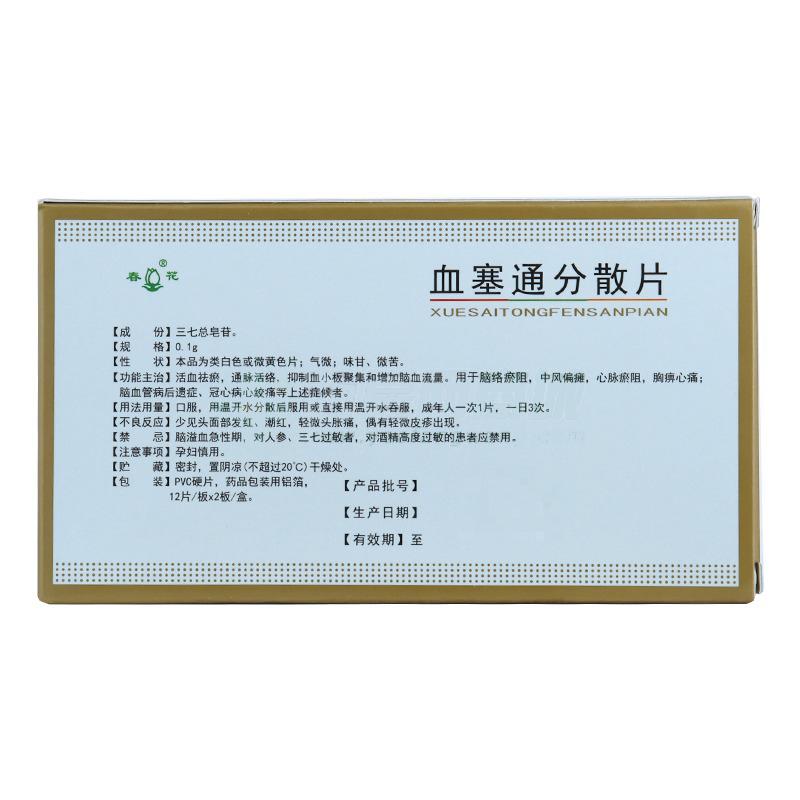 血塞通分散片(春花)包裝縮略圖1